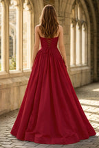 Fiora Camille Burgundy back view prom dress
