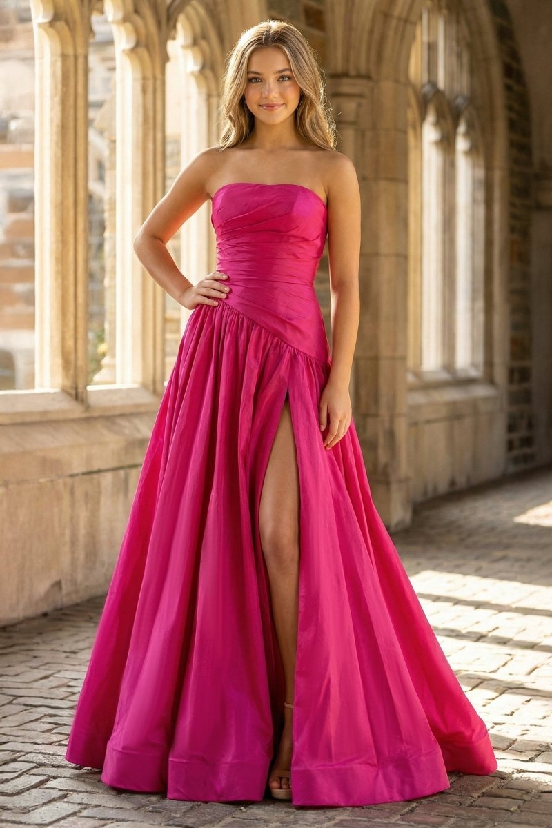 Fiora Camille Fuchsia front view prom dress
