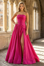 Fiora Camille Fuchsia front view prom dress