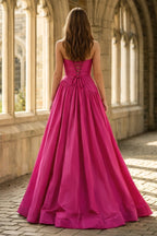 Fiora Camille Fuchsia back view prom dress