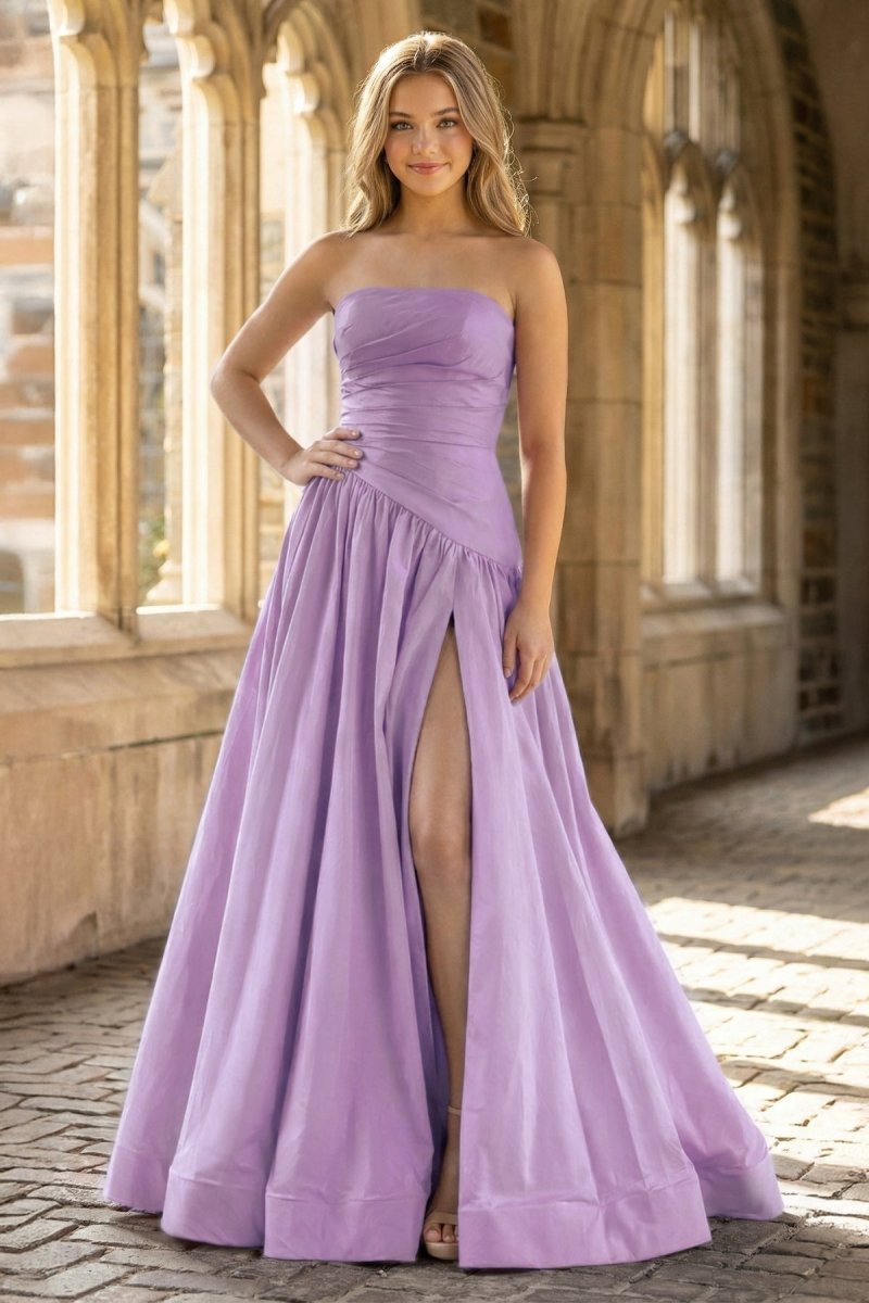Fiora Camille Lilac front view prom dress