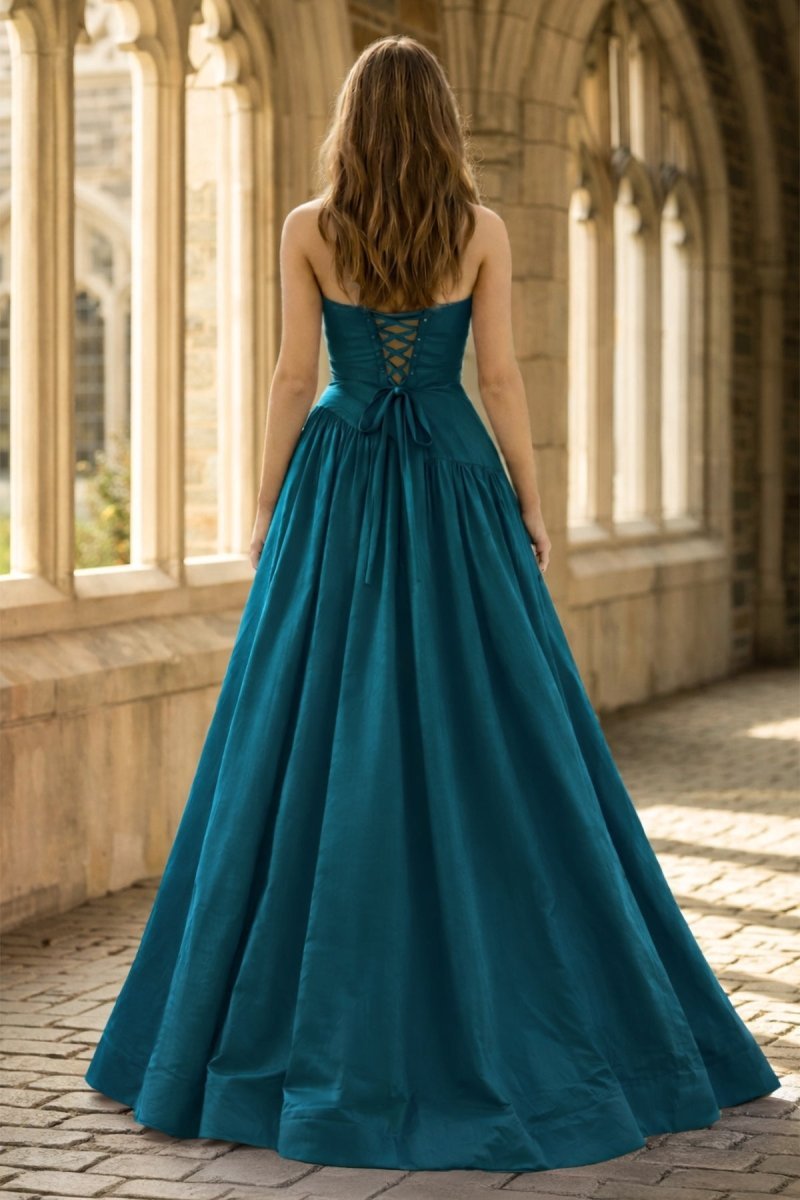 Fiora Camille Peacock back view prom dress