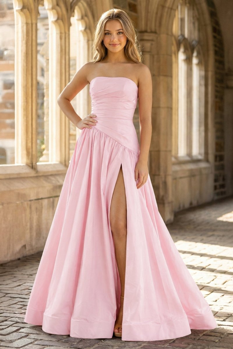 Fiora Camille Rose Pink front view prom dress
