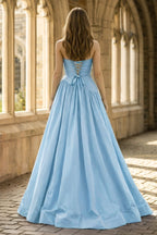 Fiora Camille Sky Blue back view prom dress