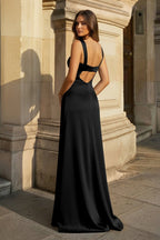 Sky Blue Satin Mermaid Evening Dress with Sweetheart Neckline and Slit