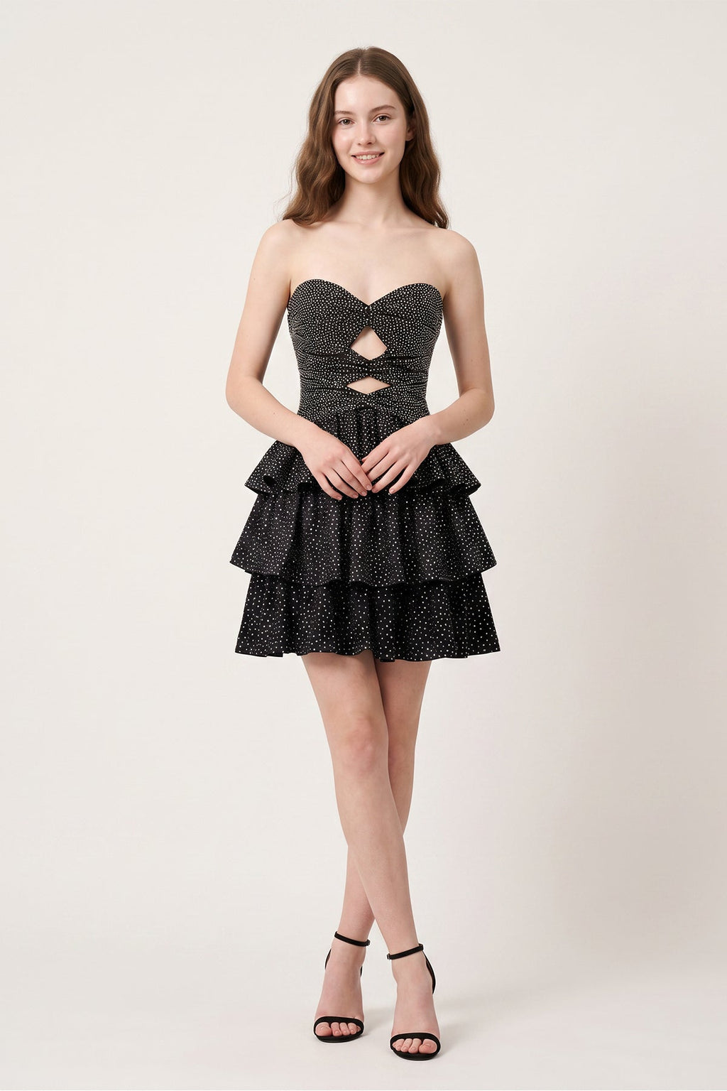 Royal Blue A Line Sweetheart Satin Cut Out Ruffled Homecoming Dresses with Beads