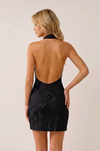 Kalina Black back view homecoming dress