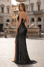 Eulalia Pearl Black back view prom dress