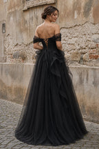 Green Tulle Lace Long Formal Prom Gown with Corset, Green Formal Party Dress