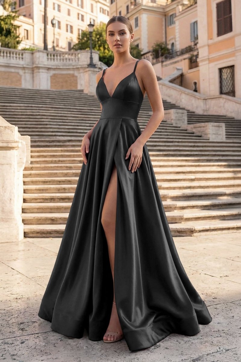 Renata Black front view prom dress