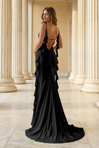 Wilhelmina Reese Black back view prom dress