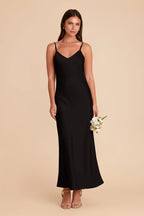 Amara Black front view bridesmaid dress