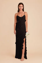 Vivienne Black front view bridesmaid dress