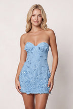 Cyllene Blue side view homecoming dress