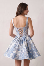 Ginevra Blue back view homecoming dress