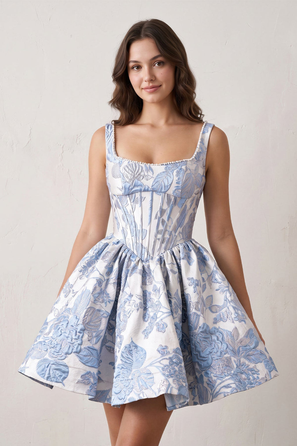 Ginevra Blue front view homecoming dress