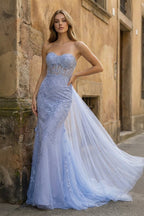 Meliora Sky Blue side view prom dress
