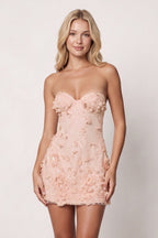 Cyllene Blush Pink side view homecoming dress