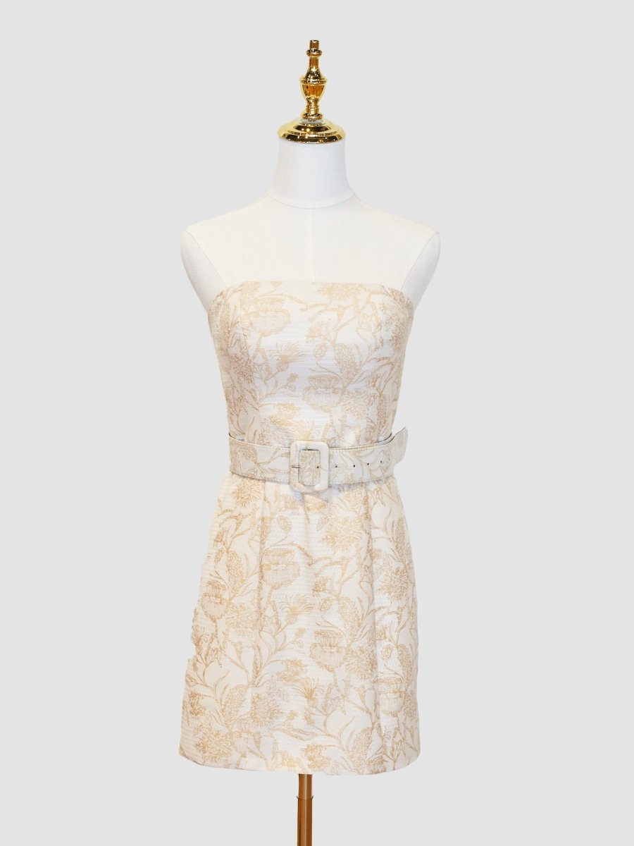 Amaris Golden back view homecoming dress