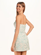 Amaris Mint Green back view homecoming dress