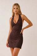 Kalina Brown front view homecoming dress