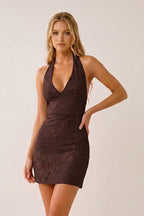 Kalina Brown front view homecoming dress