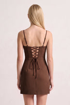 Mint Green Spaghetti Straps Sheath Satin Mini Homecoming Dress