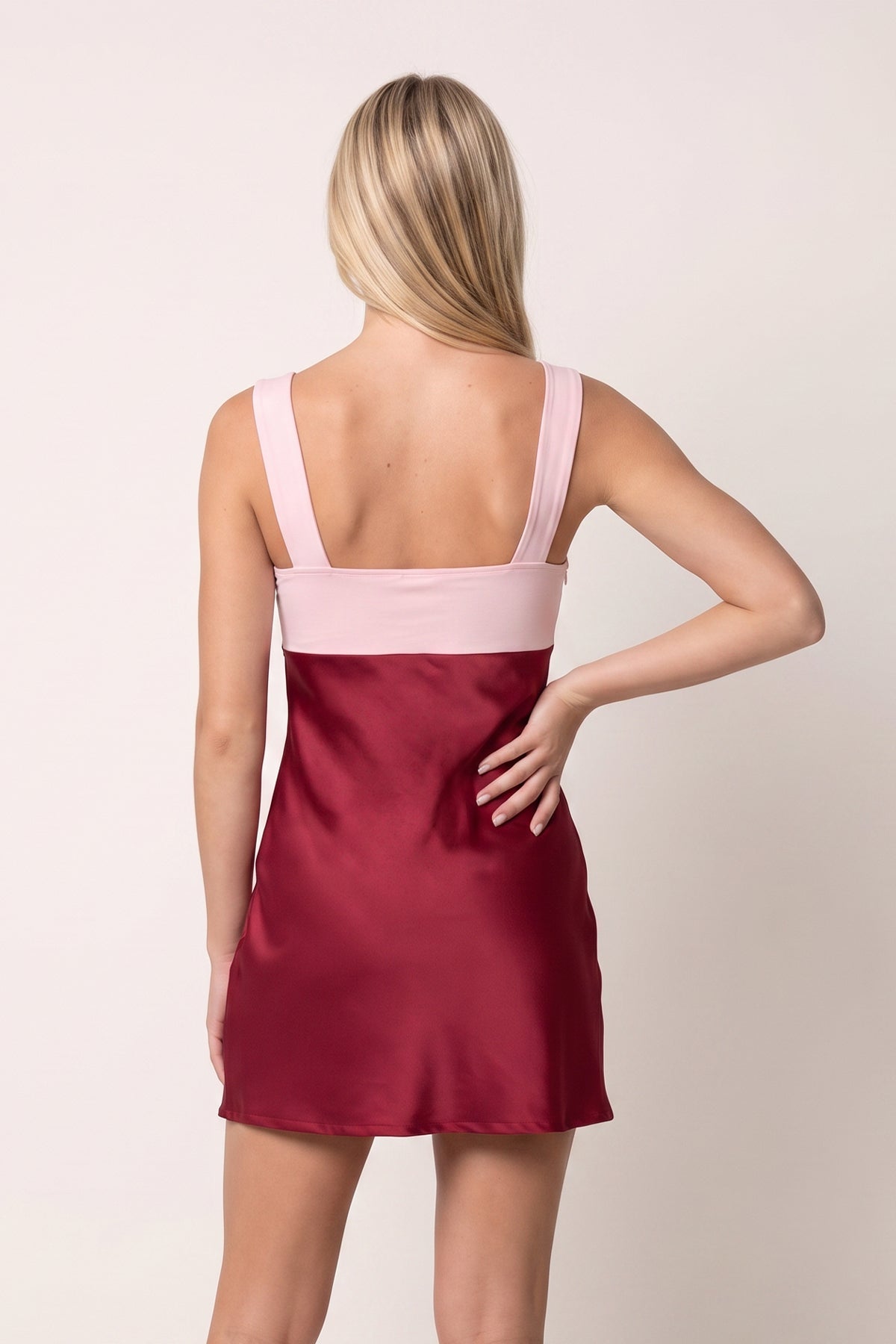 Burgundy Ruched Sweetheart Sheath Satin Homecoming Dress