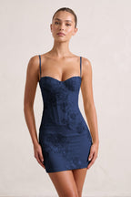 Burgundy Spaghetti Straps Sheath Homecoming Dress With Floral Embroidery
