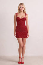 Sorella Burgundy detail 2 homecoming dress