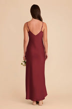 Amara Burgundy alternate view 3 bridesmaid dress