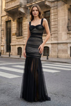 Oriella Claire Black front view prom dress