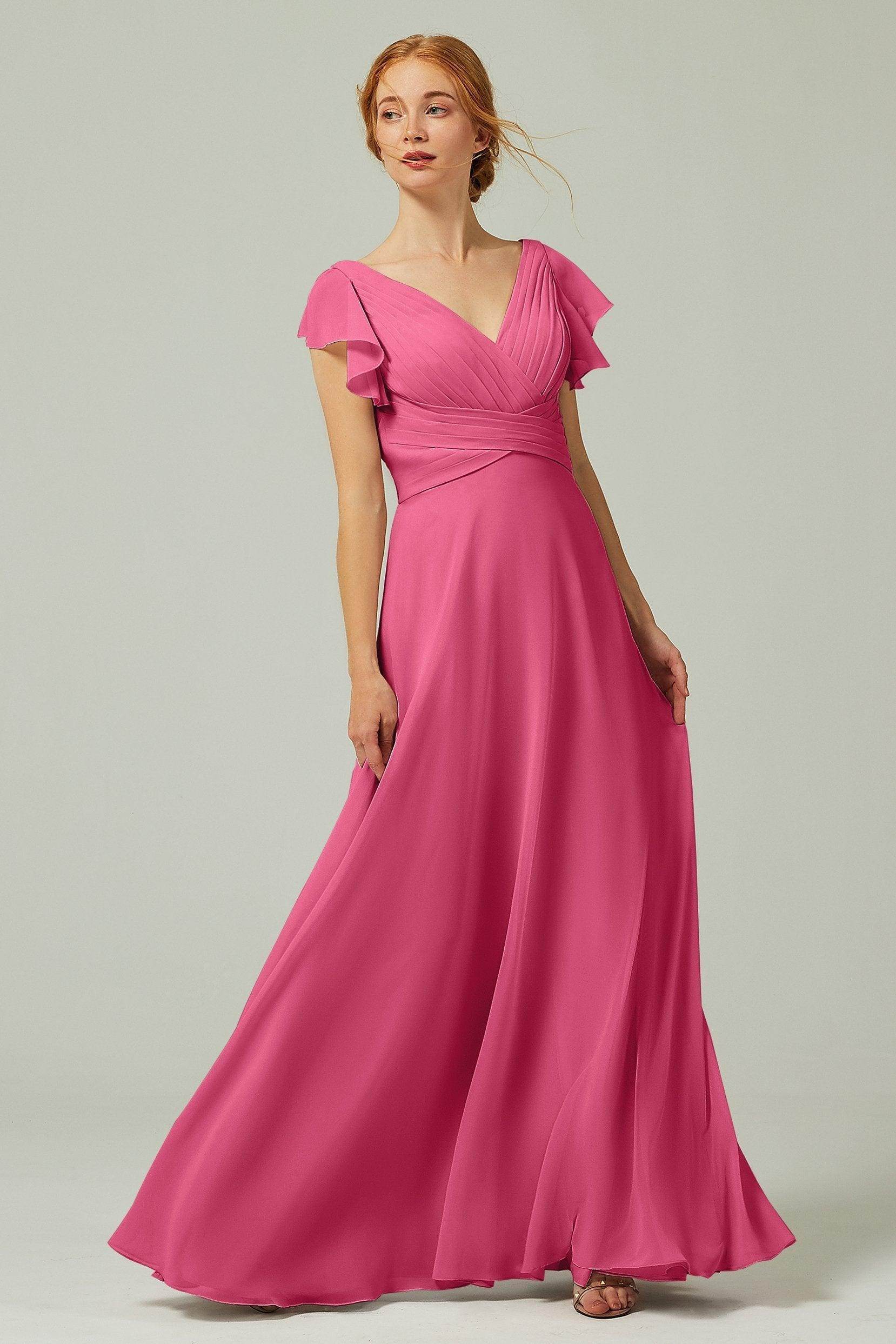 Elegant A Line Floor Length Chiffon Bridesmaid Dress Bridesmaid Dress