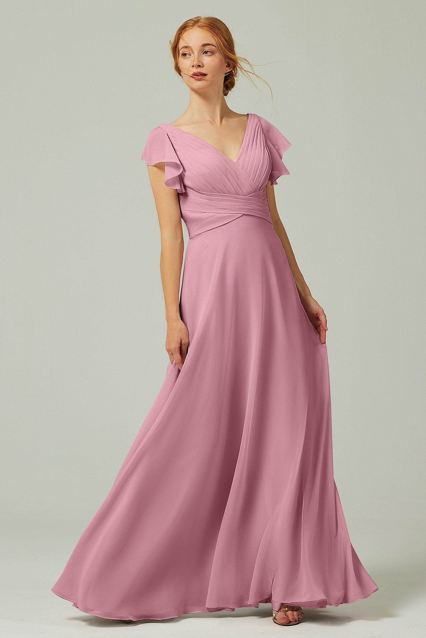 Elegant A Line Floor Length Chiffon Bridesmaid Dress Bridesmaid Dress