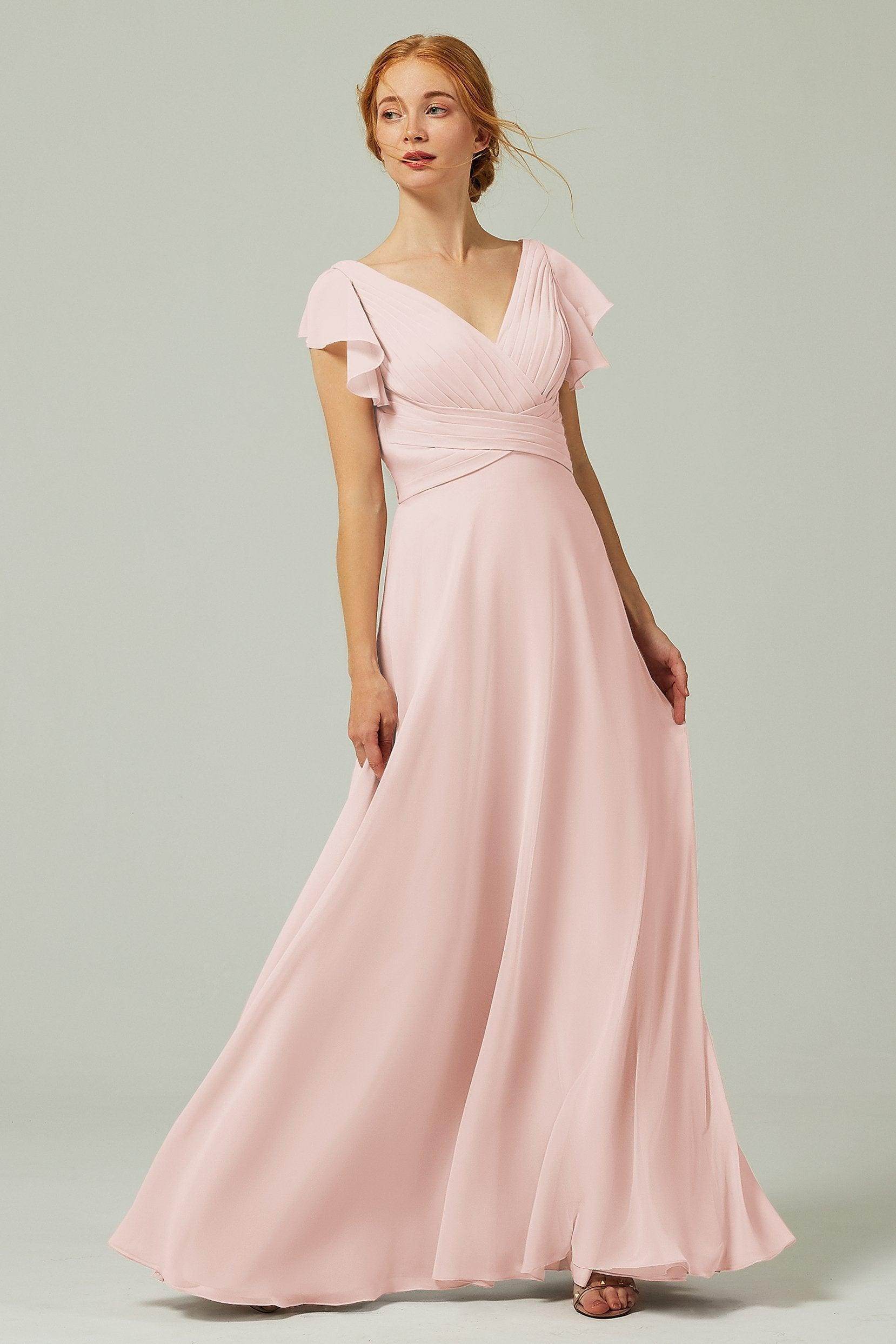 Elegant A Line Floor Length Chiffon Bridesmaid Dress Bridesmaid Dress