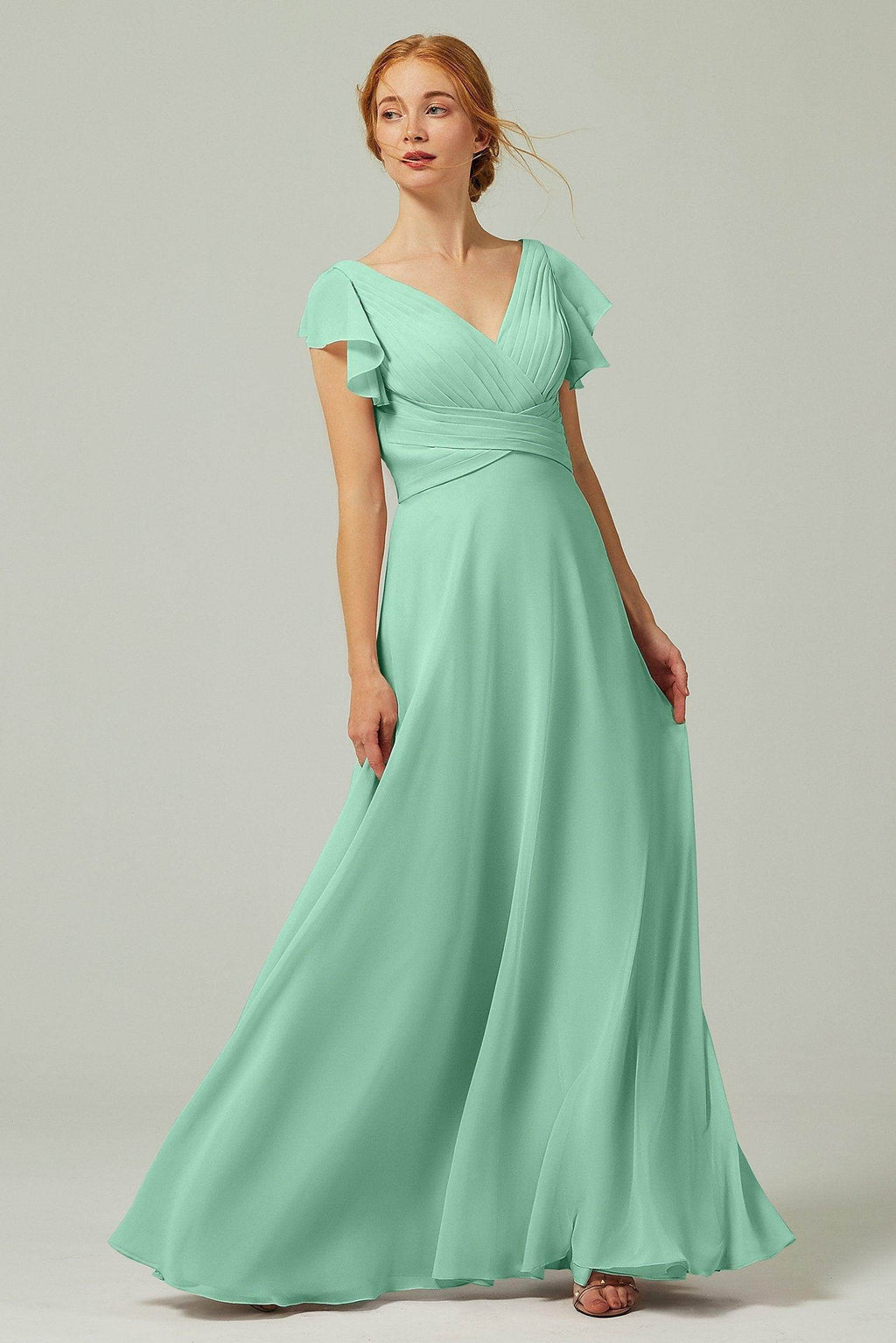 Elegant A Line Floor Length Chiffon Bridesmaid Dress Bridesmaid Dress