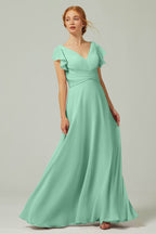 Elegant A Line Floor Length Chiffon Bridesmaid Dress Bridesmaid Dress