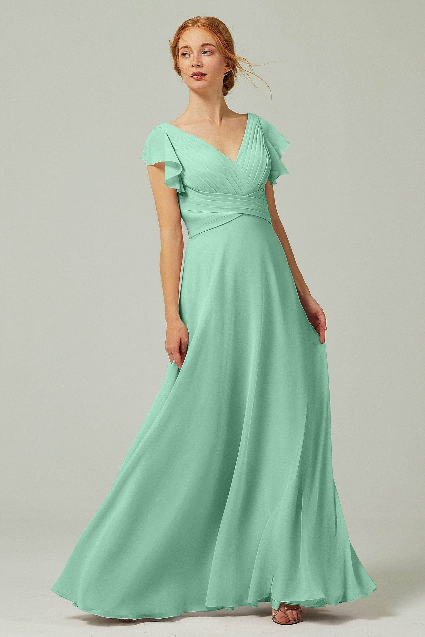 Elegant A Line Floor Length Chiffon Bridesmaid Dress Bridesmaid Dress