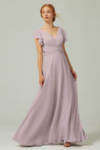 Elegant A Line Floor Length Chiffon Bridesmaid Dress Bridesmaid Dress