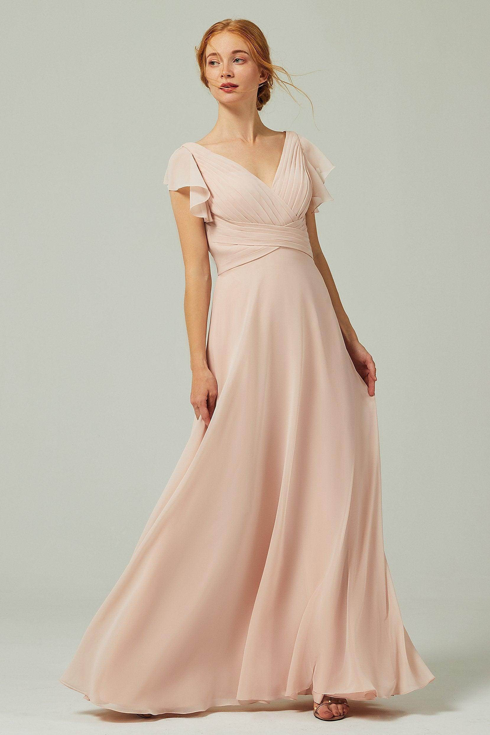 Elegant A Line Floor Length Chiffon Bridesmaid Dress Bridesmaid Dress
