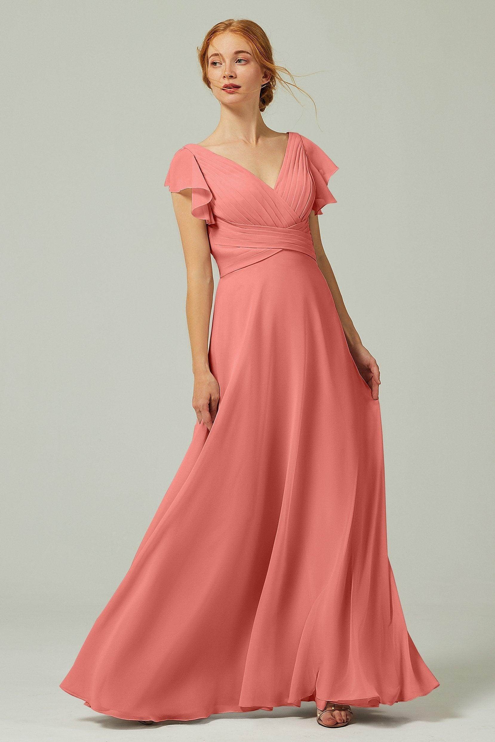 Elegant A Line Floor Length Chiffon Bridesmaid Dress Bridesmaid Dress