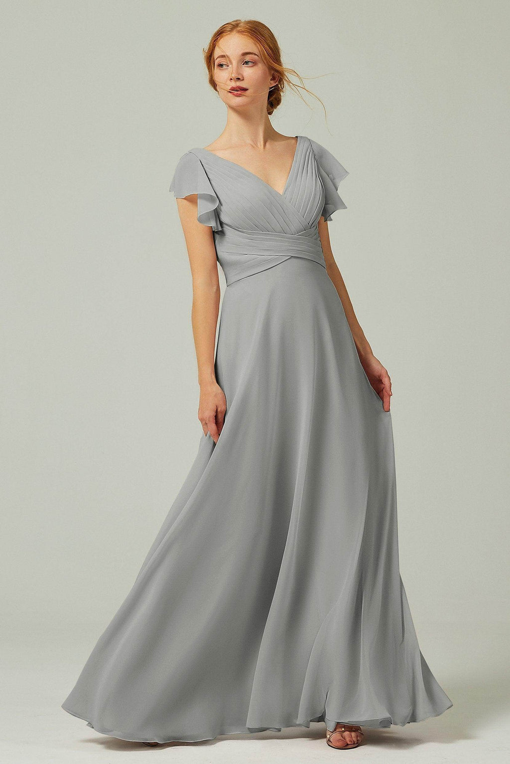 Elegant A Line Floor Length Chiffon Bridesmaid Dress Bridesmaid Dress