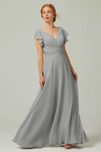 Elegant A Line Floor Length Chiffon Bridesmaid Dress Bridesmaid Dress