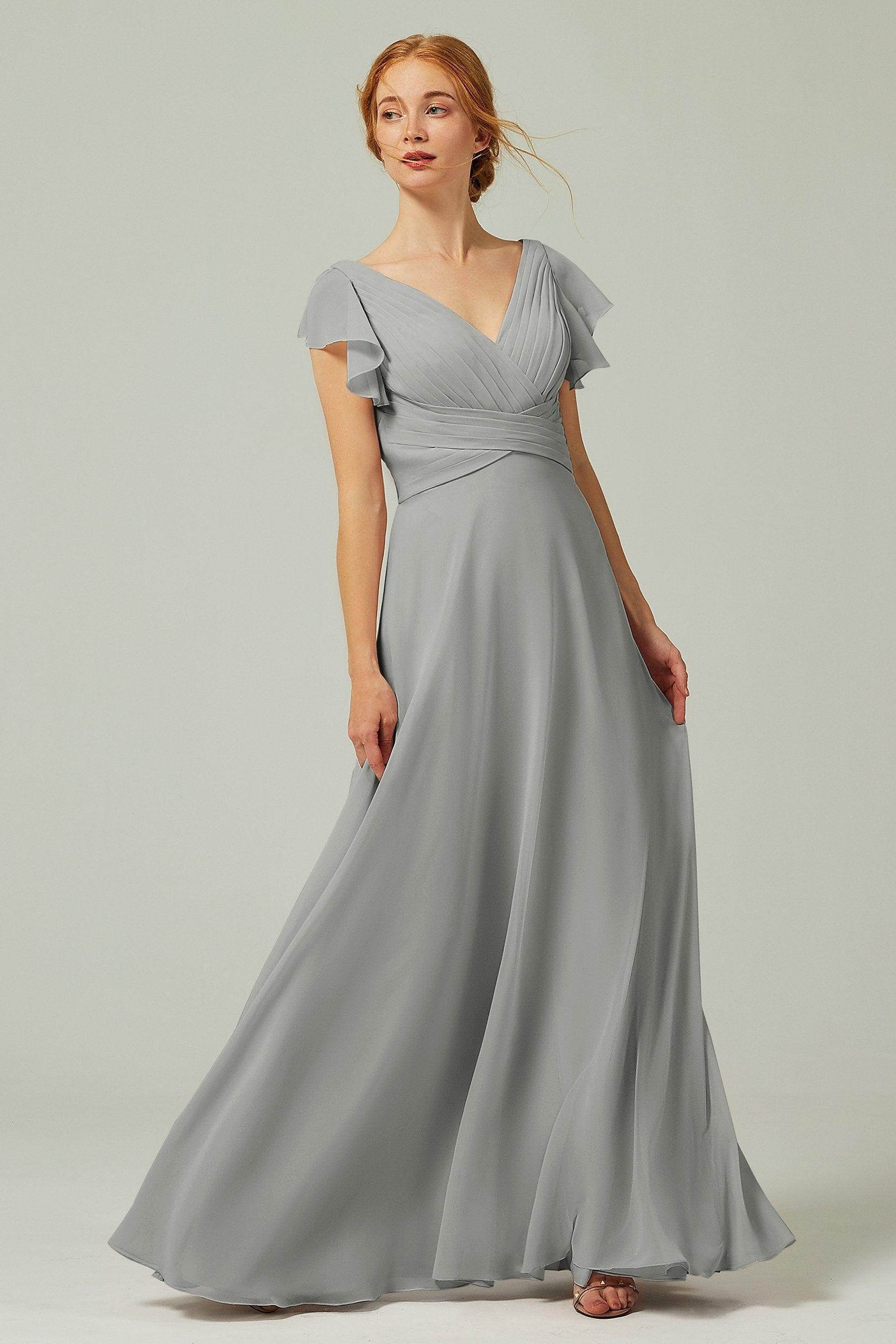 Elegant A Line Floor Length Chiffon Bridesmaid Dress Bridesmaid Dress