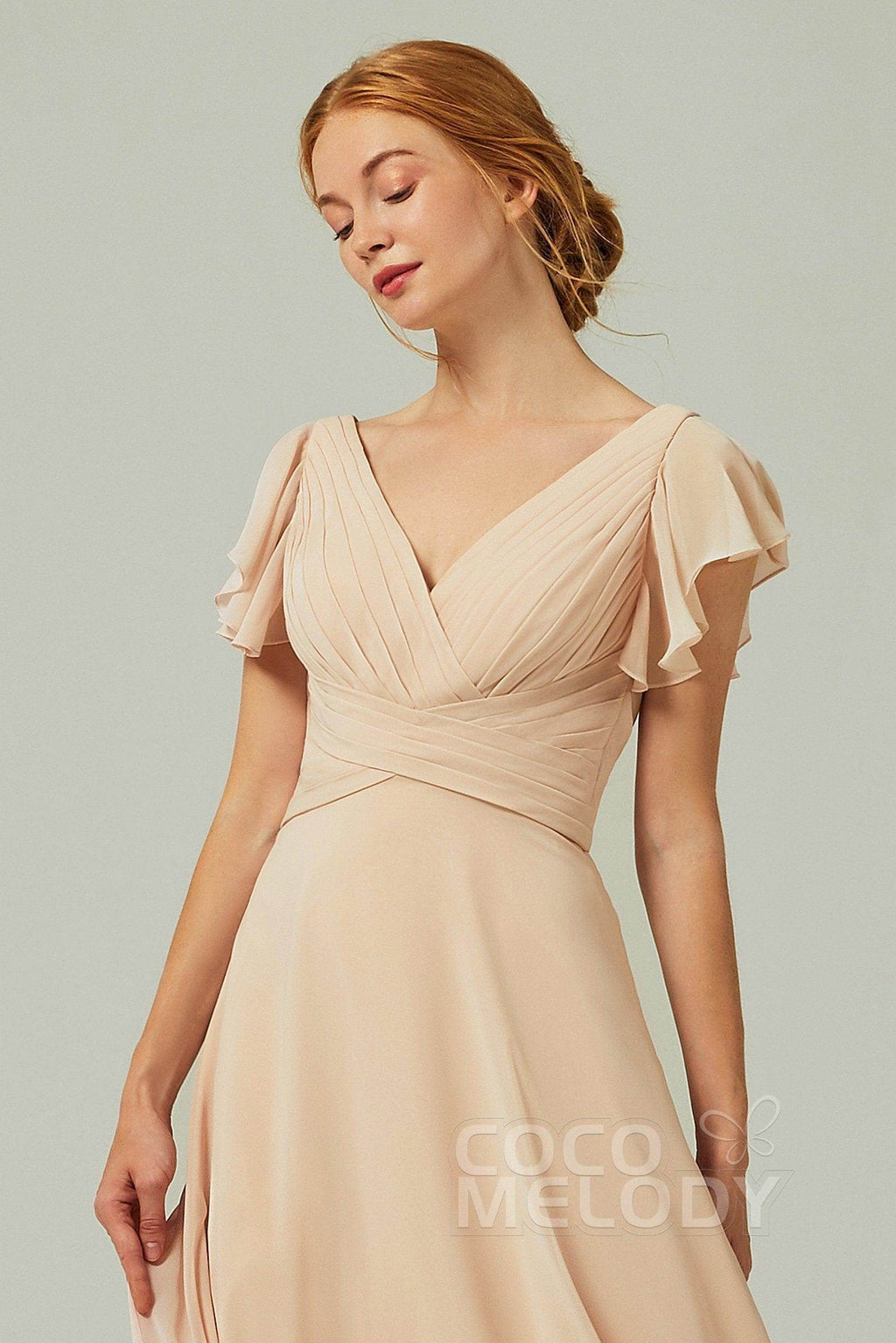 Elegant A Line Floor Length Chiffon Bridesmaid Dress Bridesmaid Dress