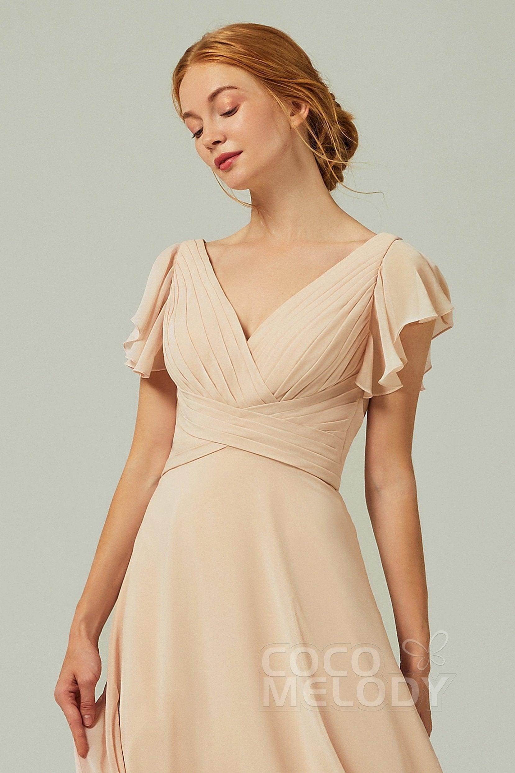 Elegant A Line Floor Length Chiffon Bridesmaid Dress Bridesmaid Dress