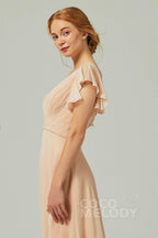 Elegant A Line Floor Length Chiffon Bridesmaid Dress Bridesmaid Dress