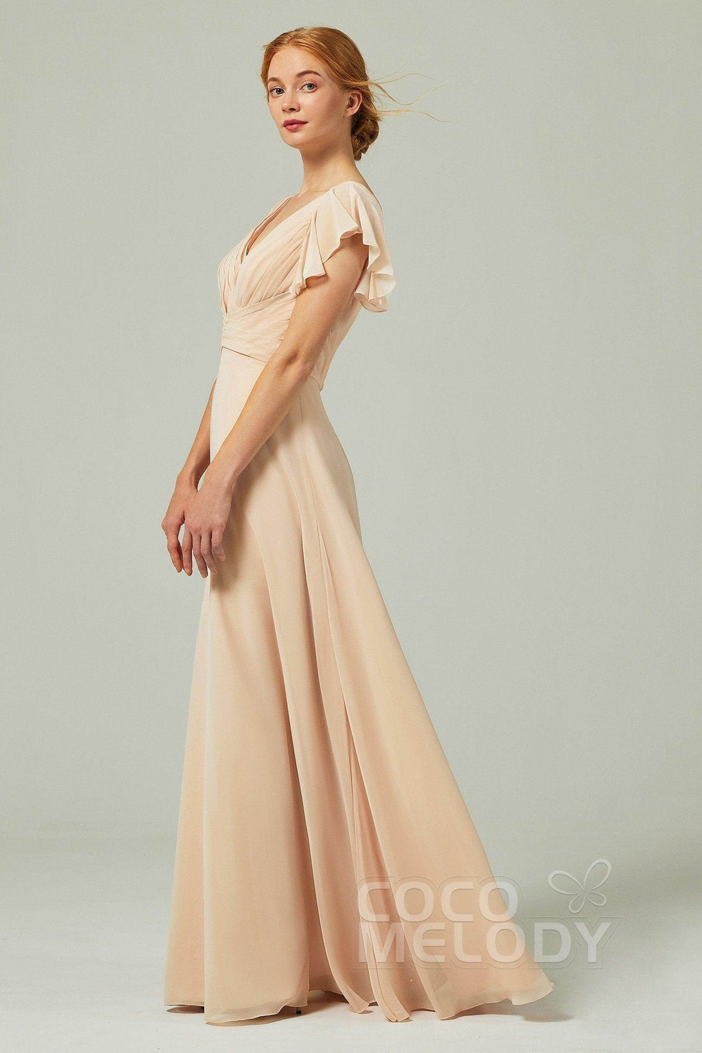 Elegant A Line Floor Length Chiffon Bridesmaid Dress Bridesmaid Dress