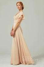 Elegant A Line Floor Length Chiffon Bridesmaid Dress Bridesmaid Dress