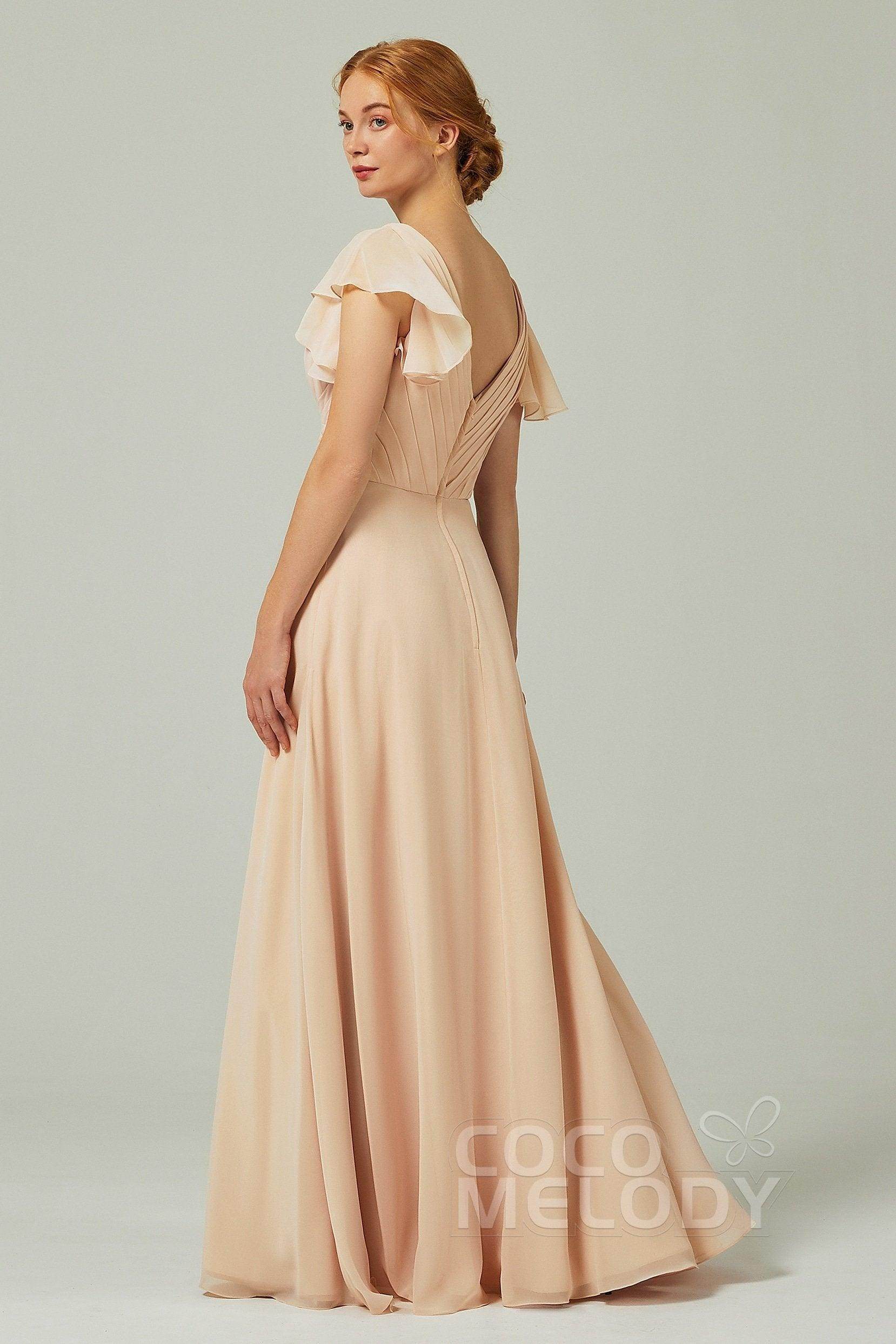 Elegant A Line Floor Length Chiffon Bridesmaid Dress Bridesmaid Dress